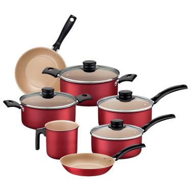 Imagem de Jogo De Panelas Tramontina Turim 20297761 Vermelho {observacao_cor}