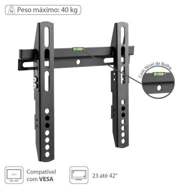 Imagem de Suporte Para Tv Led Lcd Fixo 23'' A 42'' Com Nivel De Bolha