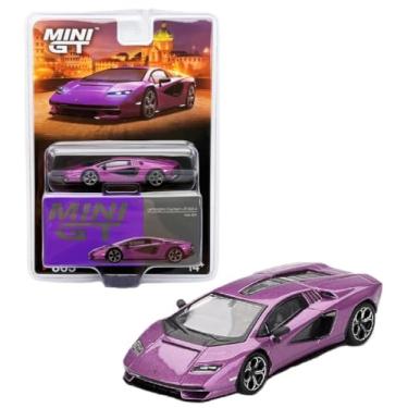 Imagem de Diecast Model Car Compatible with Mini GT 1:64 Lamborghini Countach LPI 800-4 Viola 30th Limited Edition MGT00865