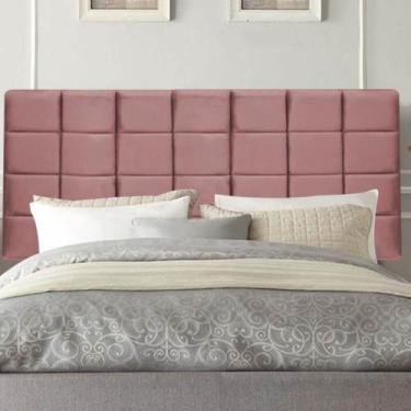 Imagem de Painel Estofado Luxo Clara 195cm King Size Para Cama Box Suede Rose - 