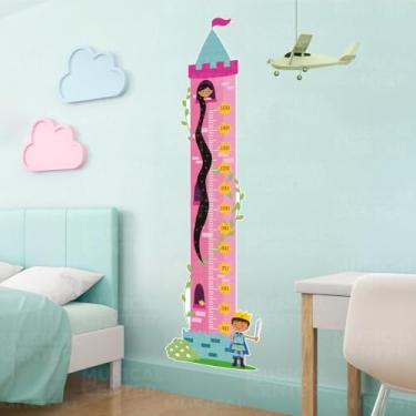 Imagem de Papel de Parede Decorativo Infantil Régua Princesa Lavável Seguro Fácil Aplicação Ideal para Quarto de Bebê Menina Criativo e Charmoso
