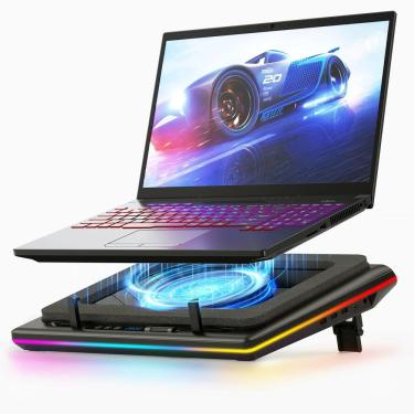 Imagem de Almofada de resfriamento para laptop llano RGB com turbofan para laptop de 15-19 polegadas