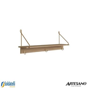 Imagem de Prateleira decorativa 3 ganchos 90cm 27894 várias cores - artesano, Do