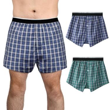 Imagem de TIICHOO Cueca boxer lavável para incontinência masculina, à prova de vazamento, com maior área absorvente, pacote com 2 (4GG, azul + verde)