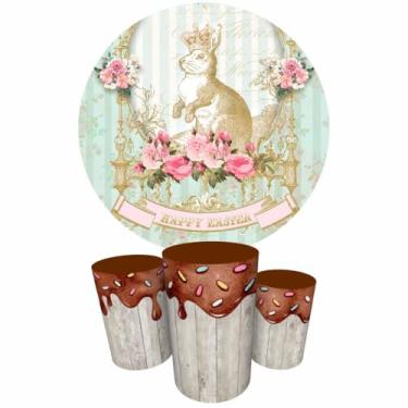 Imagem de Trio Capas Cilindro + Painel Sublimado 1,50m Páscoa (K1PSC020)