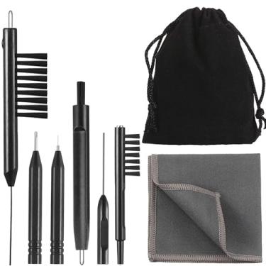Imagem de 7 ferramentas de limpeza de aparelho auditivo para amplificador de aparelho auditivo com laço de cera e ímã, kit de limpeza de aparelho auditivo com bolsa de veludo