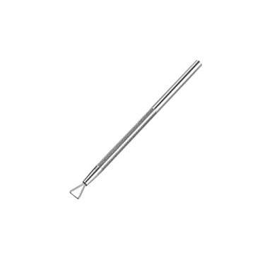 Imagem de Empurrador de cutícula, armadura de unha, aço inoxidável, triângulo, cutícula, descascador, removedor de esmalte, ferramenta de remoção de manicure.