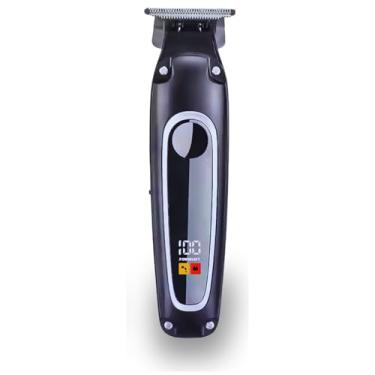 Imagem de Máquina de Cortar Cabelo Profissional, Barbeador, Sem Fio, Recarregável USB, com Visor LCD, Lâmina de Titânio (Preto)