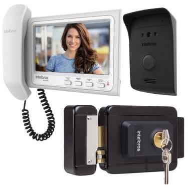 Imagem de Kit 1 Vídeo Porteiro Interfone Ivr 1070 Hs + 1 Fechadura