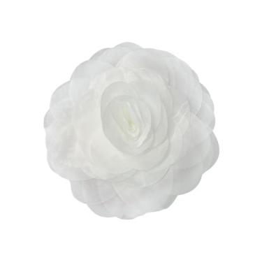 Imagem de Elegante Organza Rosa Flor 3D Extra Grande Broches Grandes Alfinetes de Lapela Tecido Floral Grande Broche para Mulheres Vestido de Casamento Festa Banquete Terno Acessórios Moda Jóias 210 mm, Extra