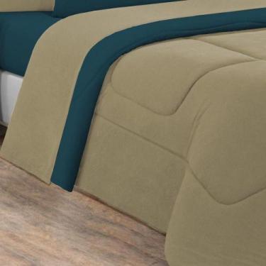 Imagem de Kit Edredom + Jogo De Lençol Malha 100% Algodão Gran Moratta 7 Peças C