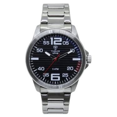 Imagem de Relógio Masculino de Aço Tuguir Analógico Infinity 9169A Prata e Preto