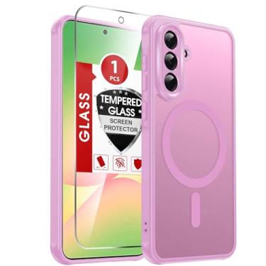 Imagem de LeYi Capa de telefone compatível com Samsung Galaxy A56-5G: capa para Samsung A56 5G [ajuste Mag-Safe] com protetor de tela, película fosca translúcida de toque suave e proteção total para celular A