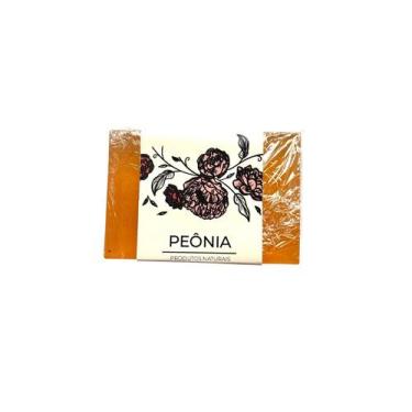 Imagem de Sabonete Glicerinado Natural Vegano Peônia 120g Laranja com Prata ou O