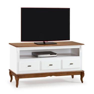 Imagem de Rack para Sala com Pés Luis XV 60501 Linz Móveis 3 Gavetas e Nicho - L