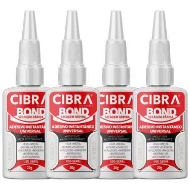 Imagem de Kit 4 Super Adesivo Instantâneo 20g Cibra Bond Universal