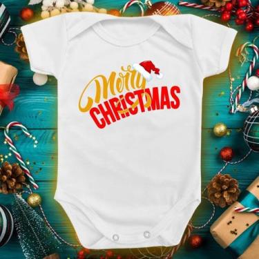 Imagem de Body Para Bebê De Natal Merry Christmas Presente Recem Roupa - Borizin