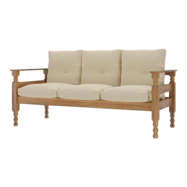 Imagem de Sofá 3 Lugares Madeira Maciça Liz Multimóveis Vcr7000 Bege