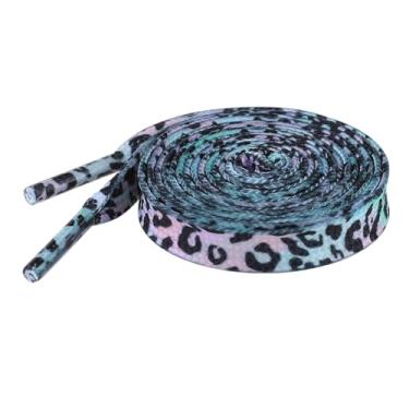 Imagem de Elerevyo 1 par de cadarços planos com estampa de leopardo para tênis, cadarços de 0,78 cm para sapatos casuais de caminhada, Colorido., 100cm/39.4"