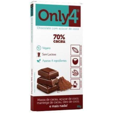Imagem de Kit 3X: Chocolate 70% Cacau Sem Lactose Vegano Only4 80G