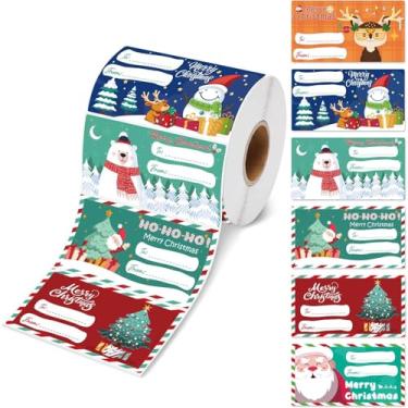 Imagem de Decorações de Natal 500 peças de etiquetas de presente de Natal - Etiquetas de presente de 7 x 4 cm para presentes de Natal | Acessórios de papel de embrulho de Natal para mulheres, homens e mães