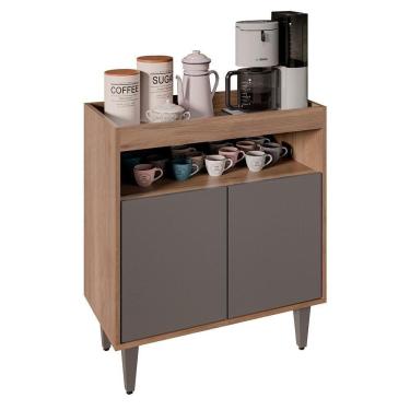Imagem de Balcão Aparador Buffet Cantinho Do Café 71cm Lice Z34 Freijó/grafite - Mpozenato