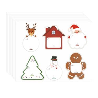 Imagem de 102 etiquetas de nome de Natal - etiquetas de presente adesivos com etiquetas "para" e "de" - desenhos animados e minimalistas para cartões e caixas