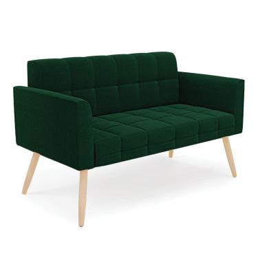 Imagem de Sofá Namoradeira 2 Lugares Pé Palito Natural Elisa Bouclê D03 - D?rossi Cor Verde