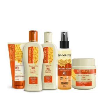 Imagem de Kit bio extratus mel shampoo, condicionador, mascara, finalizador e ol