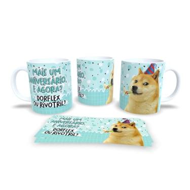 Imagem de Caneca de Cerâmica com Desenho Amiga, Listras Coloridas Pastel, Design Aniversário com Bolo, Presente Decorativo (17909)