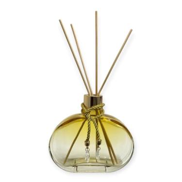Imagem de Kit Difusor de Ambiente 300ml Frasco de Vidro Âmbar Degradê – Aromatizador de Casa com Varetas e Pingente Luxo