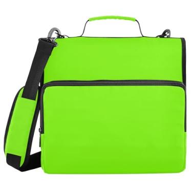 Imagem de Pasta com zíper verde gramado com vários bolsos com alça de ombro fichário para laptop para escola e escritório