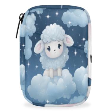Imagem de Caixa de pílulas de cordeiro na nuvem, organizador de comprimidos de viagem de 7 dias para adultos e crianças idosas, estojo semanal portátil com zíper, tamanho compacto para suporte de suplemento