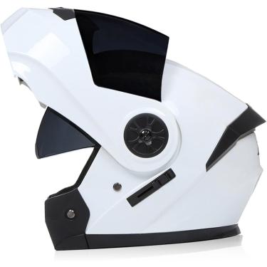 Imagem de Capacete De Motocicleta Flip-up Modular Capacetes De Moto Dot/Ece Aprovado Capacete Integral Crash Scooter Capacete Viseiras Duplas Flip Up Capacetes De Motocicleta Para Homens Mul, E, L/59-60CM
