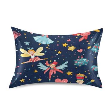 Imagem de Blueangle Fronha de cetim com desenho animado quebra-nozes para cabelo e pele, fronha de seda, tamanho Queen (50,8 x 76,2 cm) - Capas de almofada de cetim refrescantes com fecho de envelope (19)