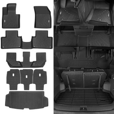 Imagem de NQOQN Tapetes de chão para todos os climas para Volvo XC90 PHEV (Plug-in Hybrid) 2016-2025 7 assentos tapetes de chão e tapete de porta-malas e tapetes de encosto para Volvo XC90 acessórios guarda