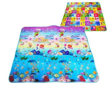 Imagem de Tapete rastejante para criança,Tapete dobrável para bebês | infantil para brincar no chão, tapete macio para criança, tapete grande acolchoado antiderrapante para engatinhar e brincar, d