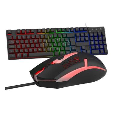 Imagem de Kit Gamer Teclado Semi Mecânico + Mouse Rgb Abnt2