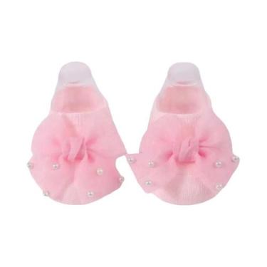 Imagem de Meias Para Bebê Com Laços E Adornos De Pérolas, Macias, Ideais Para Se