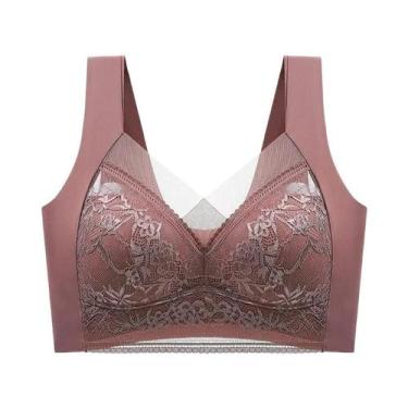 Imagem de Sutiã plus Size Sem Costura Com Renda, Push Up, Sem Fio, Bralette De R