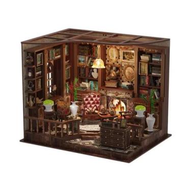 Imagem de Mini Casa De Bonecas De Madeira DIY Em Miniatura, Kit De Modelo 3D Com