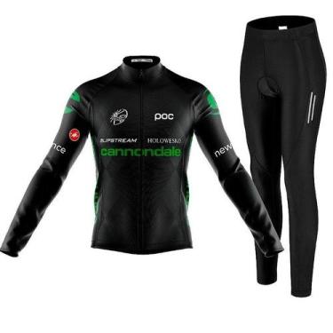 Imagem de Kit Camisa Bike Cannondale Ciclismo Manga Longa e Calça Ciclismo Espum