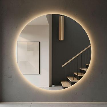 Imagem de Espelho Redondo 70cm Led Indireto Decorativo Lavabo Penteadeira Neutro
