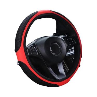 Imagem de Capa De Volante Em Couro Respirável Com Malha Elástica Para Carros De 