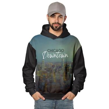 Imagem de Casaco de Moletom Night Chicago Downtown Di Nuevo Masculino-Masculino