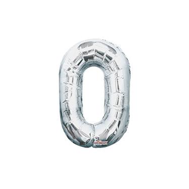 Imagem de Regina 106935.7, Balão Metalizado Mini Shape Número 0 Pack, Prata