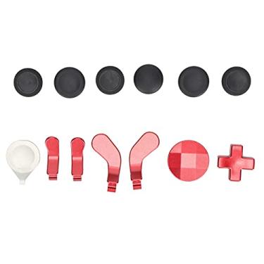 Imagem de CHICIRIS Conjunto de botões de controle de jogo, kit de controle mod durável e confortável ao toque para peças de reparo (vermelho)