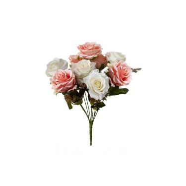 Imagem de Buque rosa envelhecida em plástico Brilliance 40cm branco