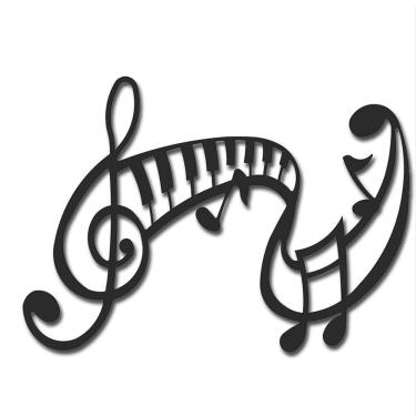 Imagem de Placa decorativa notas musicais