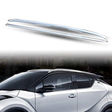 Imagem de UDP-Auto 2 peças adequadas para Toyota C-HR CHR 2017 2018 2019 2020 barra de trilho lateral de rack de teto de alumínio - prata